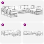vidaXL Ensemble de canapés d'extérieur 9 Pièces Blanc et crème