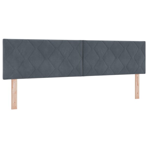 vidaXL Têtière LED Gris Foncé 180 cm Ensemble de 2 Gris Foncé