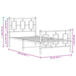 vidaXL Cadre de lit métal sans matelas avec pied de lit blanc 90x200cm