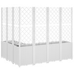 vidaXL Jardinière avec treillis blanc 160x120x140 cm PP