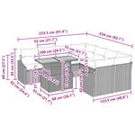 vidaXL Ensemble de jardin 9 pièces avec coussins – Poly rotin beige et acacia