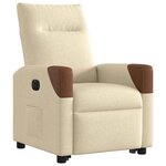 vidaXL Fauteuil inclinable électrique crème tissu