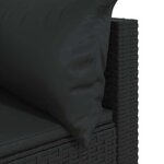 vidaXL Canapés d'angle de jardin et coussins 2Pièces Noir Résine tressée