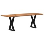vidaXL Table à manger avec bord vivant 220x80x74 cm bois massif chêne