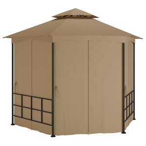vidaXL Belvédère avec parois 3 1x2 7 m Taupe