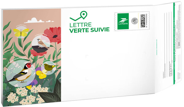 Prêt-à-Poster - Lettre verte suivie - XS - 250g - Pochette cartonnée 26 x 16,5 cm – épaisseur 3 cm - Série Limitée - Ligue de protection des oiseaux