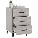 vidaXL Table de chevet gris béton 40x40x66 cm bois d'ingénierie