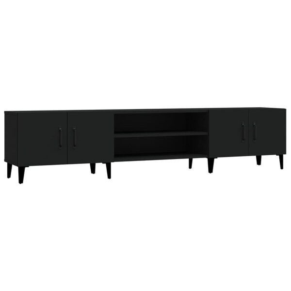 vidaXL Meuble TV noir 180x31 5x40 cm bois d'ingénierie