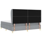 Lit à ressort vidaXL avec matelas gris clair 200x200 cm tissu