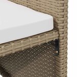 vidaXL Chaises de jardin avec tabourets lot de 2 Résine tressée Beige