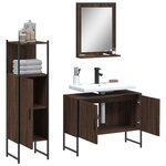 vidaXL Ensemble d'armoires de salle de bain 3 Pièces chêne marron