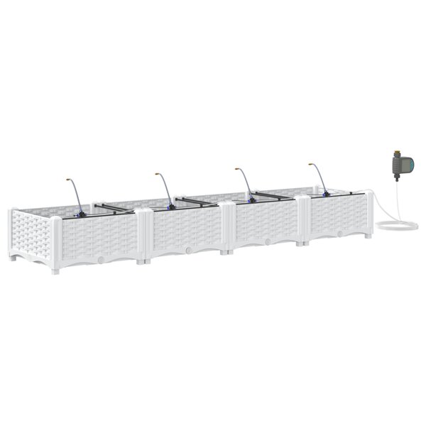 vidaXL Jardinières de jardin 1 pc Blanc 160 x 40 x 22 cm Plastique