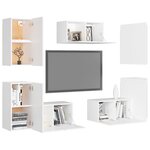 vidaXL Ensemble de meubles TV 7 Pièces Blanc Bois d'ingénierie
