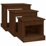 vidaXL Tables basses 3 Pièces chêne marron bois d'ingénierie