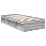 vidaXL Cadre de lit Gris Sonoma 90 x 200 cm Bois de pin massif