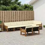vidaXL Ensemble de canapés d'extérieur 8 Pièces Naturel et Crème
