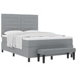 vidaXL Lit à ressorts avec tête de lit Gris clair 140 x 190 cm tissu