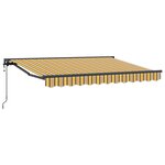 vidaXL Auvent rétractable électrique Jaune Gris et Blanc 3 5 x 2 m