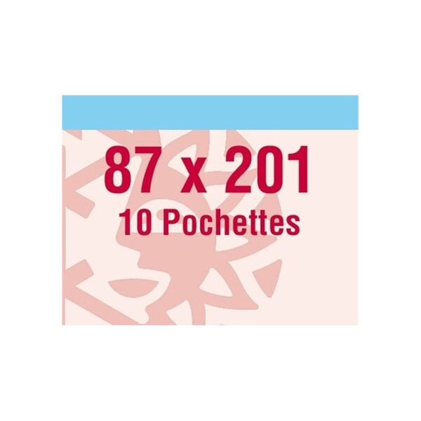 Pochettes double soudure 87 x 201 mm pour carnet Voyage d'une lettre. Fond - Transparent