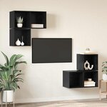 vidaXL Ensemble meuble TV 4 Pièces Chêne noir 37 x 37 x 72 cm