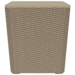 vidaXL Table de jardin avec couvercle amovible marron clair PP