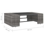 vidaXL Salon de jardin 4 Pièces Résine tressée Gris