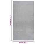 vidaXL Tapis shaggy doux lavable 80x150 cm Antidérapant Gris