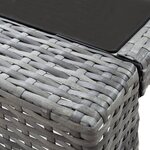 vidaXL Meuble de bar de jardin 7 Pièces et coussins Résine tressée Gris