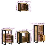 vidaXL Ensemble de mobilier de salle de bain avec étagère 4 Pièces