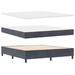 vidaXL Lit à Ressorts avec Matelas LED Gris foncé 180 x 200 cm Velours