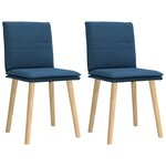 vidaXL Chaises à manger lot de 2 bleu tissu