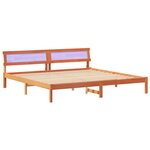 vidaXL Cadre de lit avec tête de lit Brun cire 200 x 200 cm Pin massif