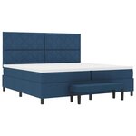 vidaXL Lit à ressorts avec matelas Bleu 200 x 200 cm tissu