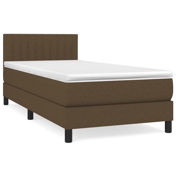 vidaXL Sommier à lattes de lit avec matelas Marron foncé 100x200 cm