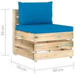 vidaXL Salon de jardin 6 Pièces avec coussins Bois imprégné de vert