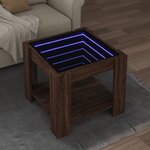 vidaXL Table basse avec LED chêne marron 53x53x45 cm bois d'ingénierie