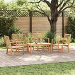 Ensemble de canapé de jardin 5 Pièces Naturel Bois de teck solide