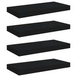 vidaXL Étagères murales flottantes 4 Pièces noir 50x23x3 8 cm MDF