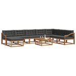 vidaXL Ensemble de canapés d'extérieur 9 Pièces Naturel et Anthracite