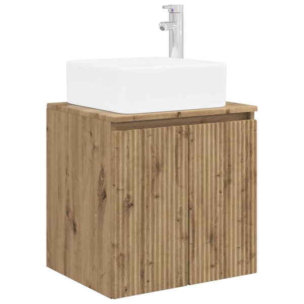 vidaXL Vanité de lavabo mural Chêne artisanal 53 x 35 x 63 cm