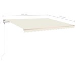 vidaXL Auvent rétractable automatique 450x350 cm Crème