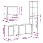vidaXL Ensemble de meubles de salle de bain 4 Pièces Chêne fumé Bois