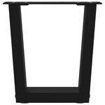 vidaXL Pieds de table basse en forme de V  2 pièces  noir  40 x (30-31 3) cm  acier