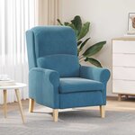 vidaXL fauteuil Bleu 76 x 94 x 102 cm Velours