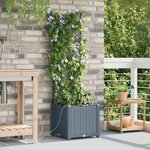vidaXL Pots de jardin Gris clair 40 x 40 x 142 cm Acier