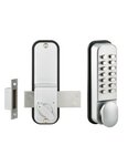 THIRARD - Verrou à combinaison mécanique en applique pour porte intérieure  8 chiffres ou lettres  chromé mat - THIRARD
