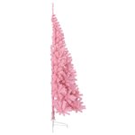 vidaXL Demi sapin de Noël artificiel avec support Rose 240 cm PVC