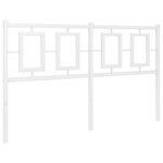 vidaXL Tête de lit métal blanc 135 cm