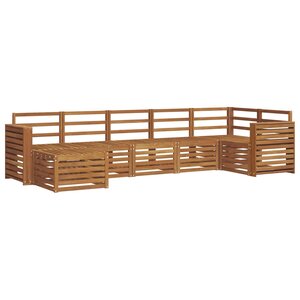 vidaXL Ensemble de canapé d'angle 7 Pièces Naturel Bois d'Acacia Massif