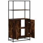 vidaXL Buffet haut chêne fumé 68x35x139 cm bois d'ingénierie métal